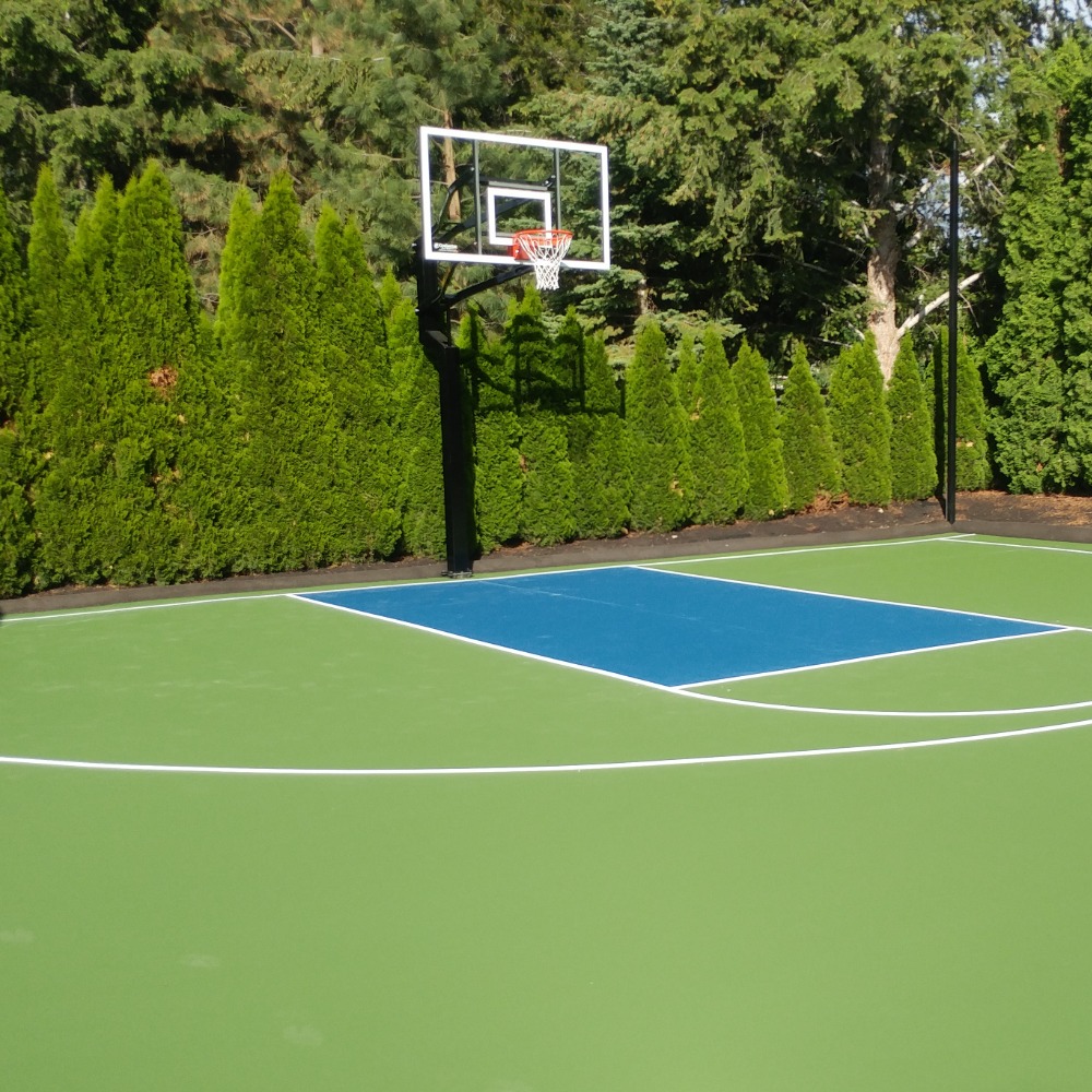 Basketball Court Backyard with Goalsetter